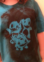 We did stencil our own Pokemon tee shirts
